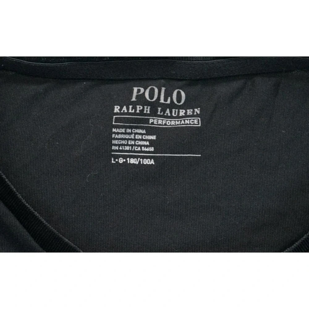 Polo Ralph Lauren POLO PLAYER  Black T Shirt Men's Large Performance ~ EUC